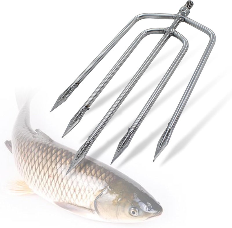Dutiplus Large Fishing Harpoon 1~11 Prong Barded Stainless Steel Hunting Fish Gig Gaff Fork Hook with 8mm Screw for Catching Big Fish Mole Big Bullfrog - Image 1